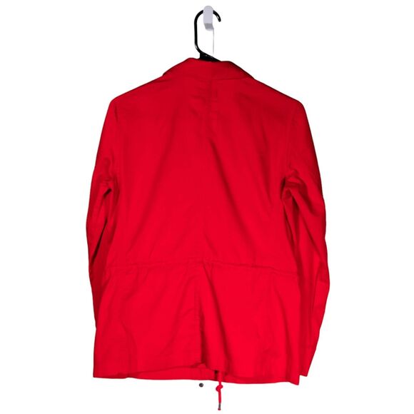 Chaps Ralph Lauren Women's Shirt Button Up Red Drawstring Long Sleeve Jacket XS - Picture 2 of 9
